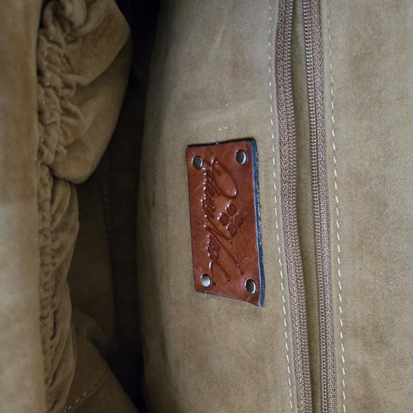 Patricia Nash Tan Crocodile-Embossed Satchel - Picture 4 of 10